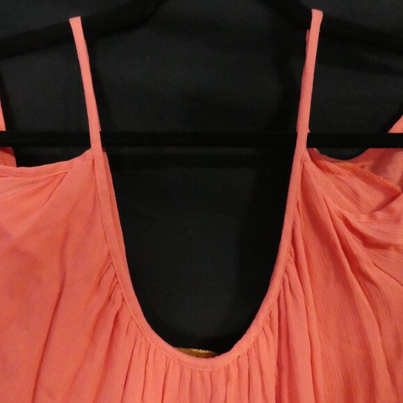 LOVE & LEGEND | size 16 | Salmon Pink Cold Shoulder Top With Buttons - Picture 10 of 14